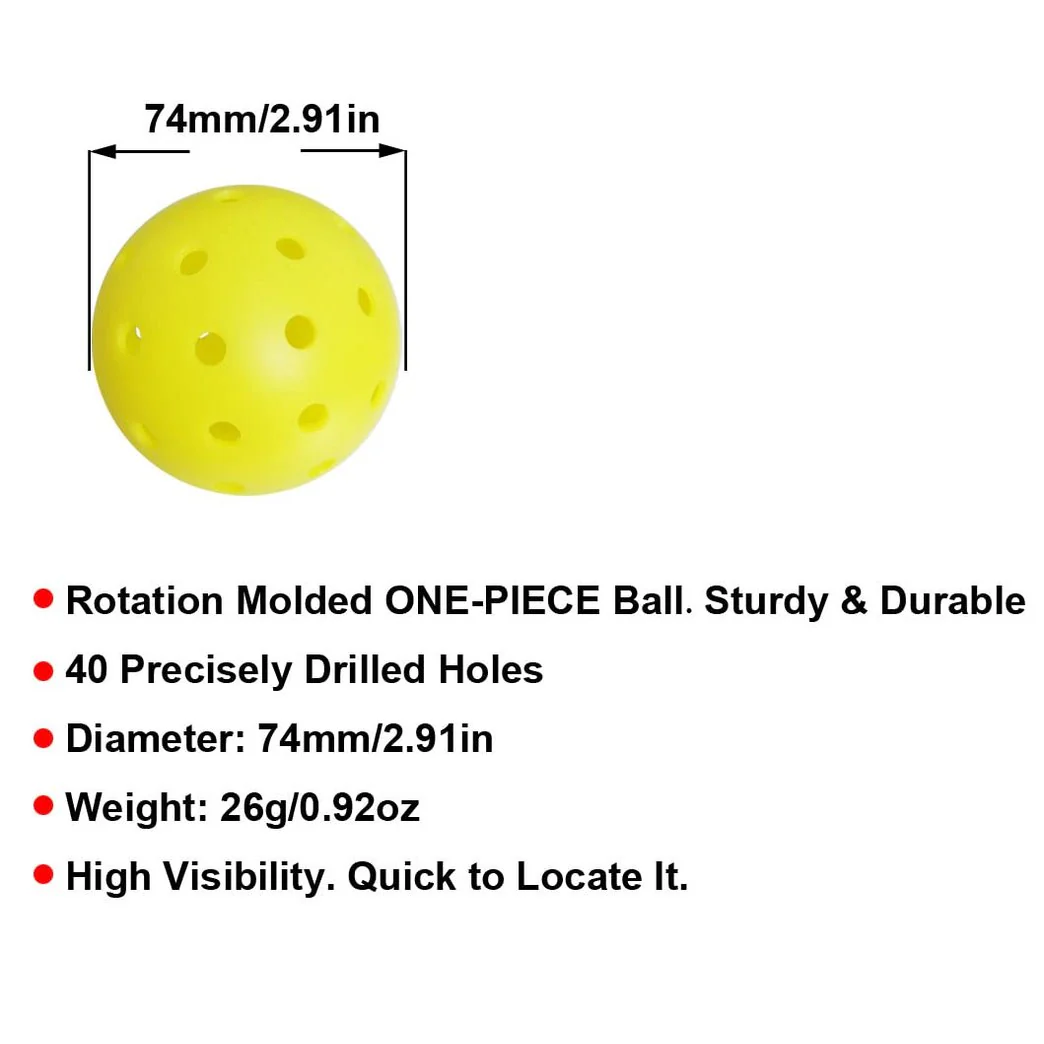 SPP 40-Hole Rotomolded One-Piece Pickleball - Tournament-Grade with Smooth Surface & Uniform Structure - Image 13