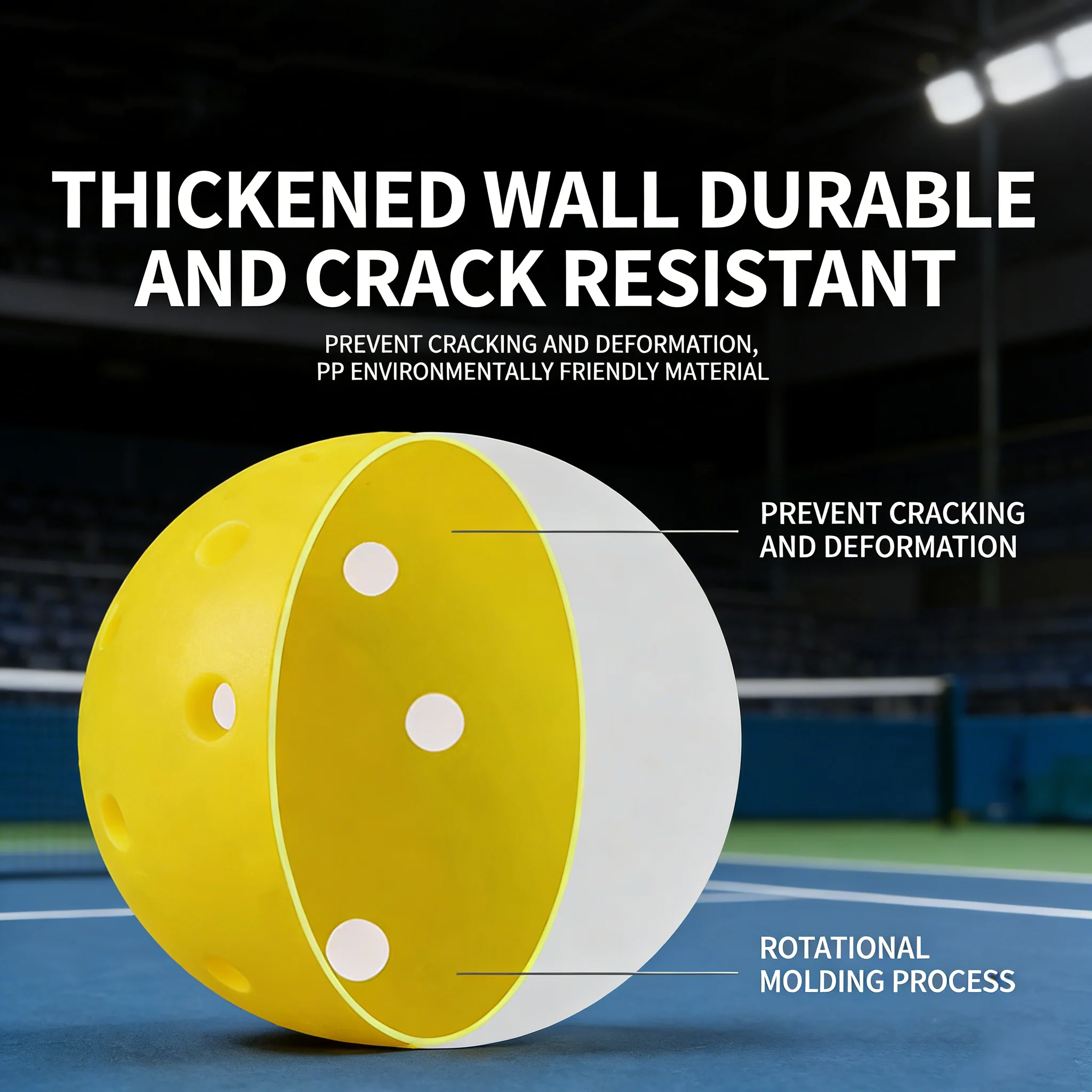 SPP 40-Hole Rotomolded One-Piece Pickleball - Tournament-Grade with Smooth Surface & Uniform Structure - Image 7