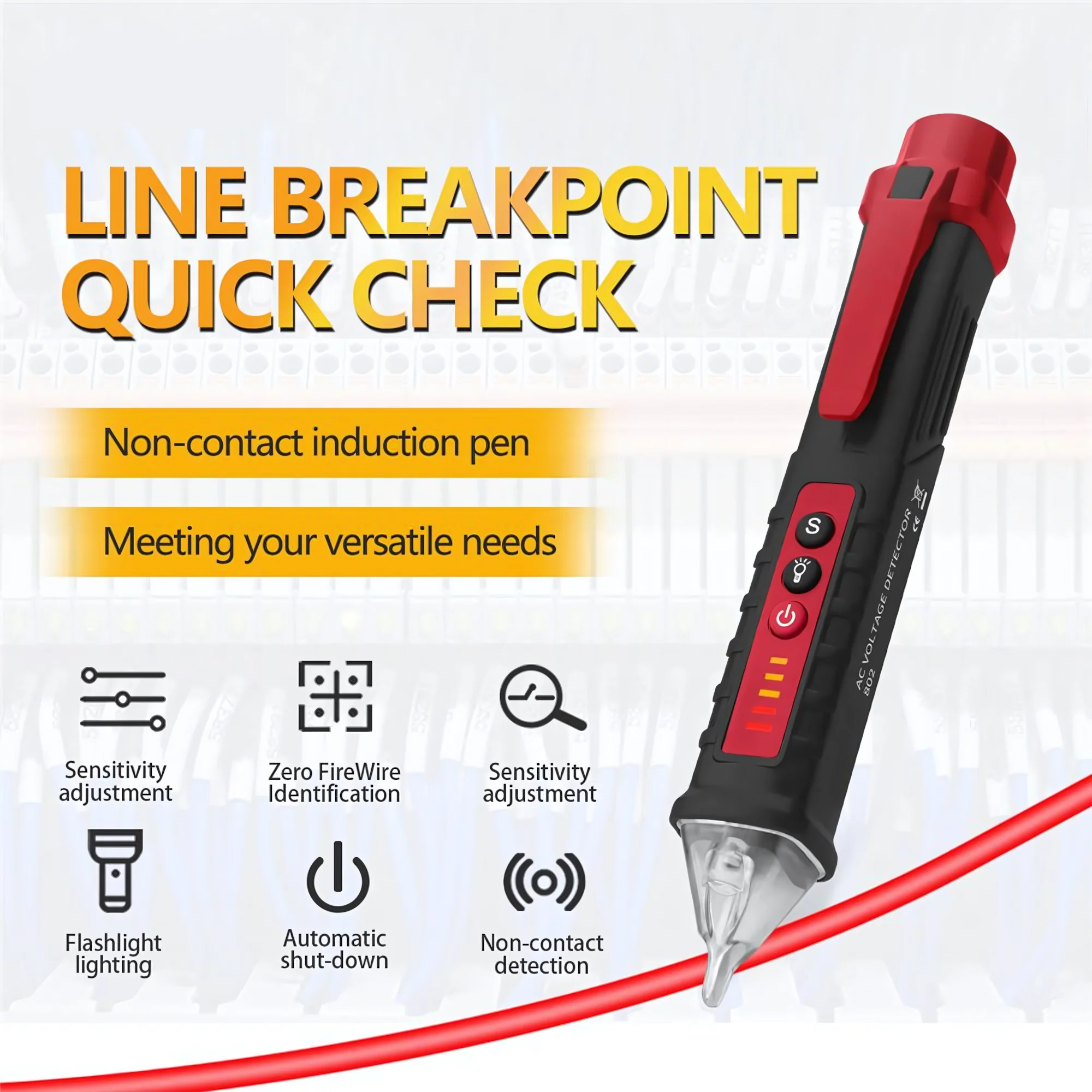 Non-Contact Voltage Detector Digital Electrical Pen Live Wire Tester,VD802 - Image 3