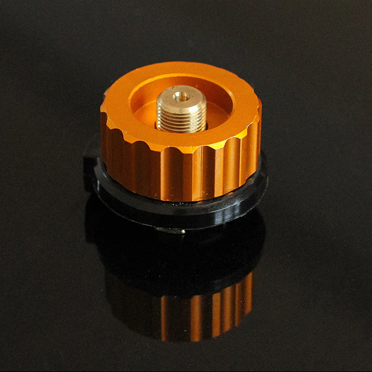 Aluminum Alloy Propane Tank Adapter - 1/5 Turn Lock Auto Shut-Off for Camping Stoves (Outdoor Use)
