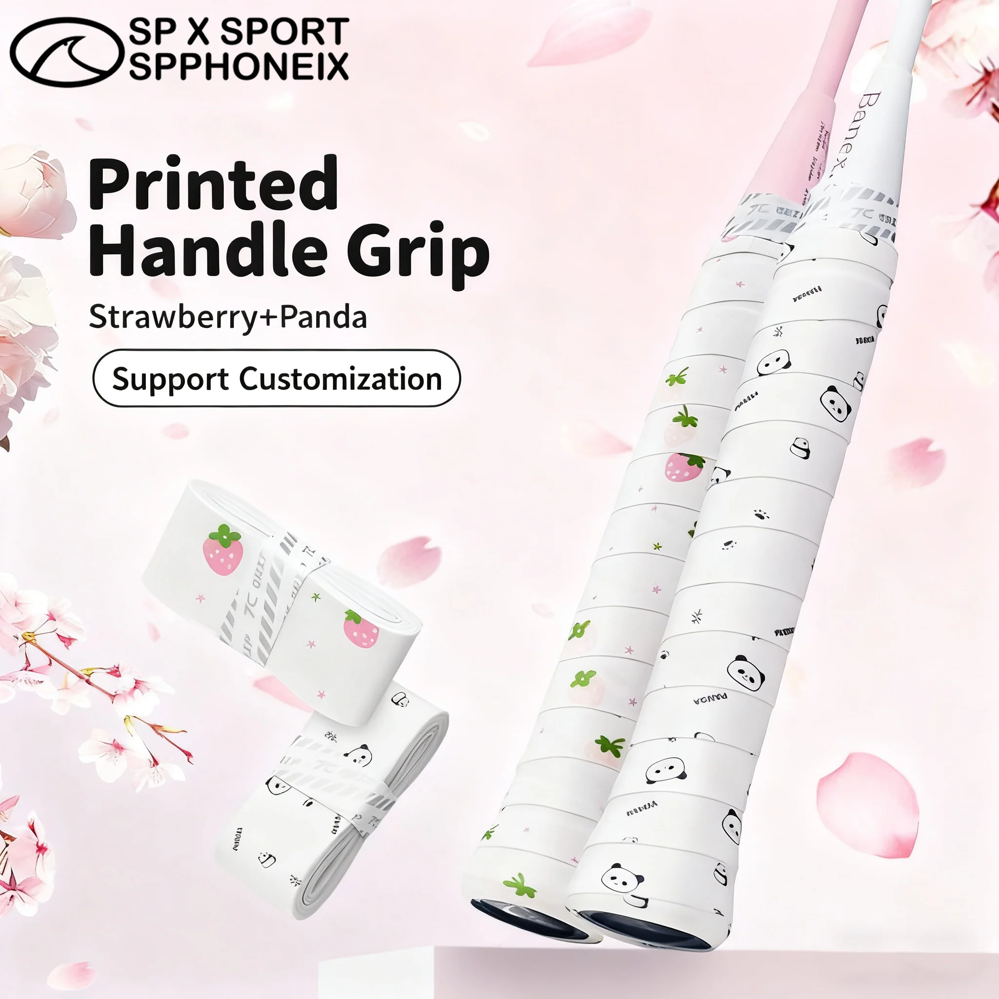 SP x SPORT Badminton & Tennis Grip - Printed Design, Sticky, Anti - Slip, Sweat - Absorbent Grip