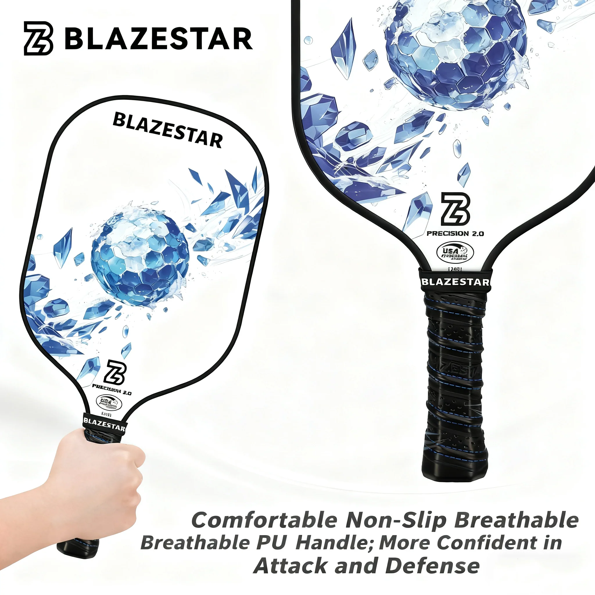 BLAZESTAR Professional Pickleball Paddle - Ice Hockey Series - Fiberglass Paddle - Image 4