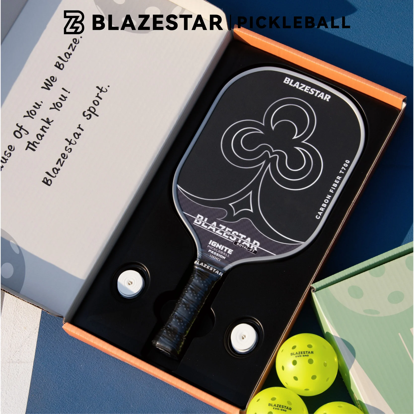 BLAZESTAR Professional ROYAL-F7 Pickleball Paddle T700 Carbon Fiber Matte Control Paddle - Image 6