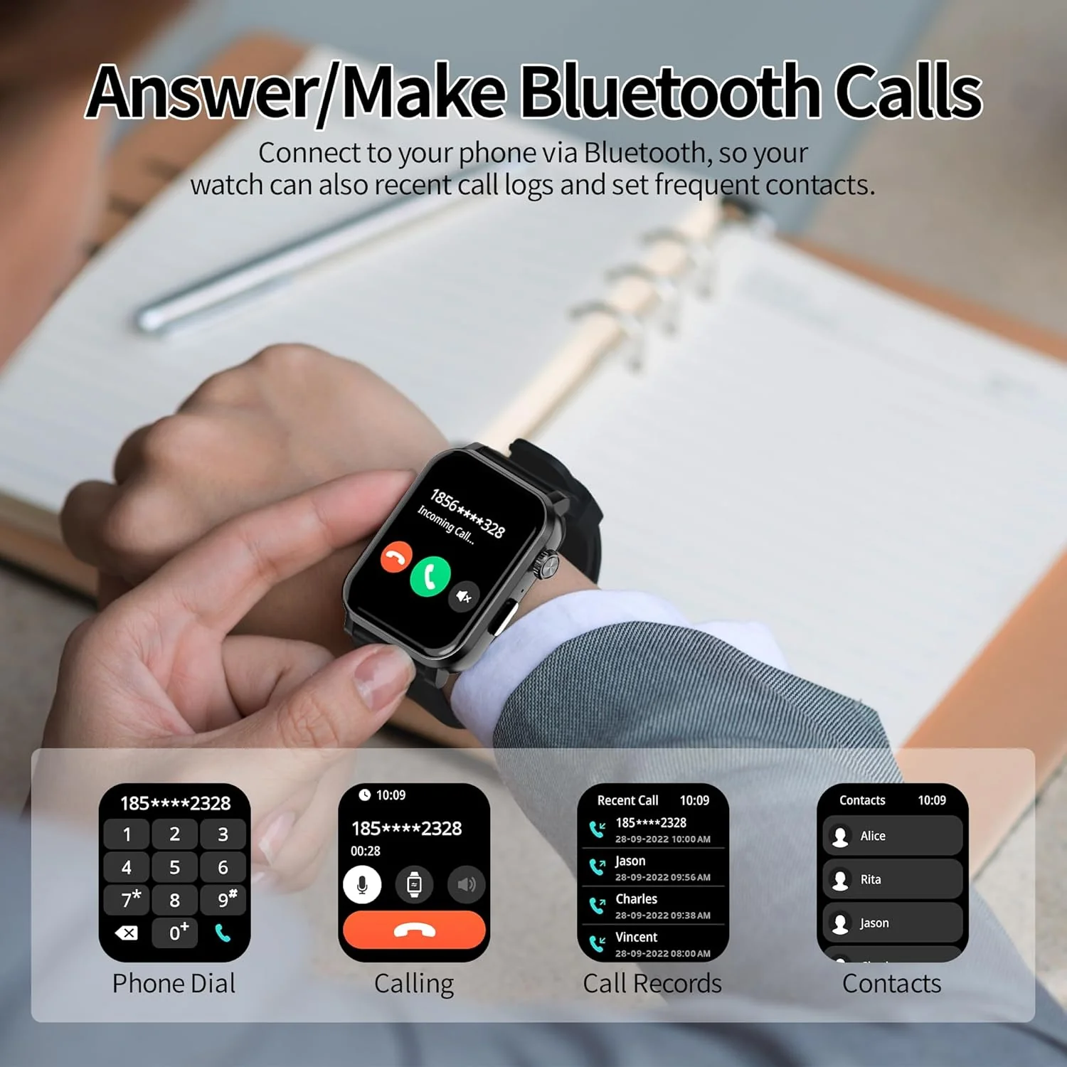 EZON 1.83" Smart Watch | Bluetooth Calling, Heart Rate | 120+ Sports Modes,S7 - Image 3