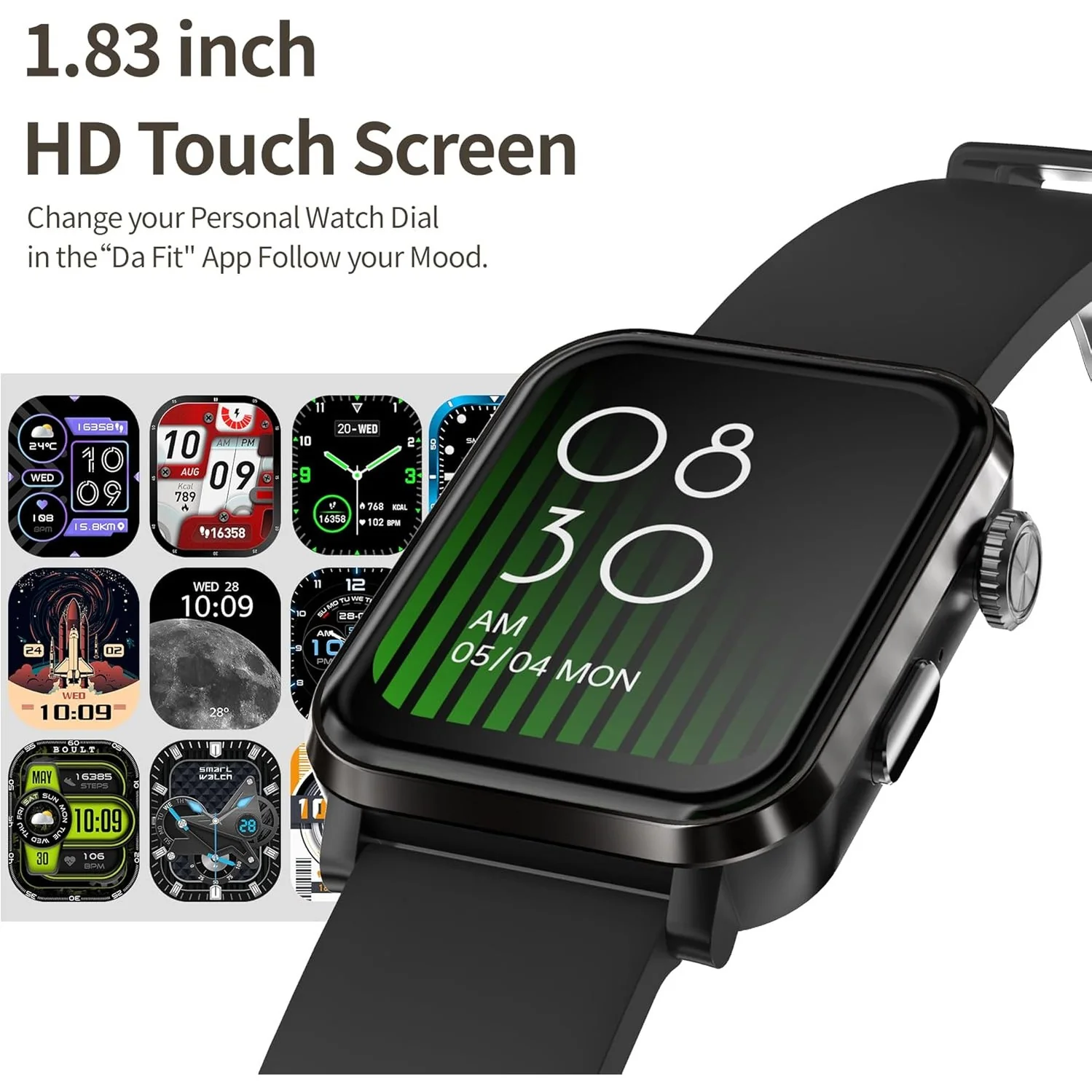 EZON 1.83" Smart Watch | Bluetooth Calling, Heart Rate | 120+ Sports Modes,S7 - Image 4