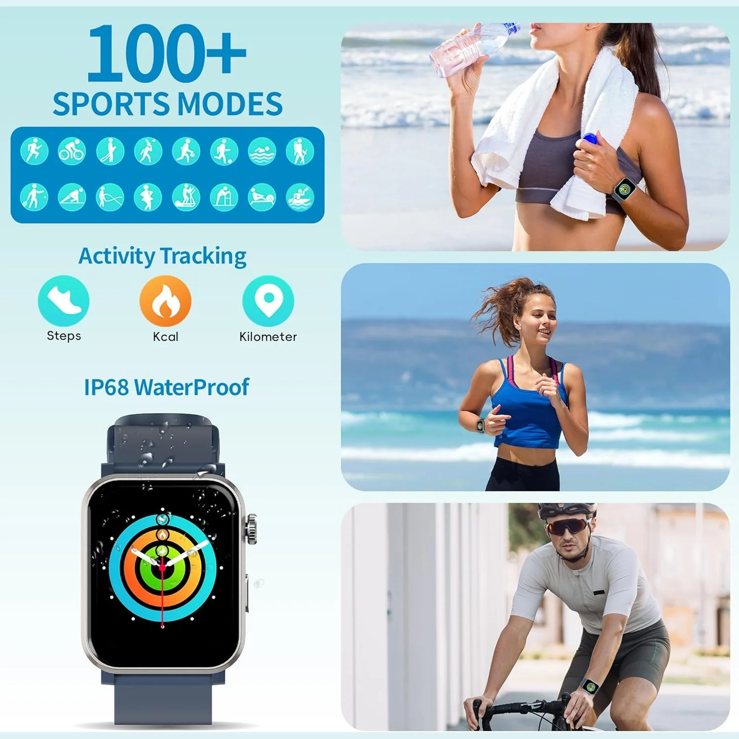 EZON 1.83" Smart Watch | Bluetooth Calling, Heart Rate | 120+ Sports Modes,S7 - Image 6