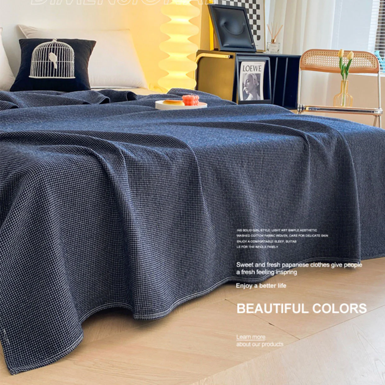Japanese-Style All-Cotton Towel Blanket - Summer Thin Pure Cotton Double King-Sized Bedding Blanket - Image 2