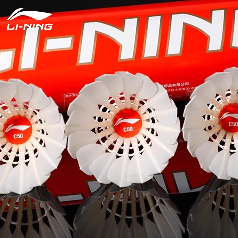 LI NING 12 PCS C50 Badminton Duck Feather Badminton Shuttlecock - Image 2
