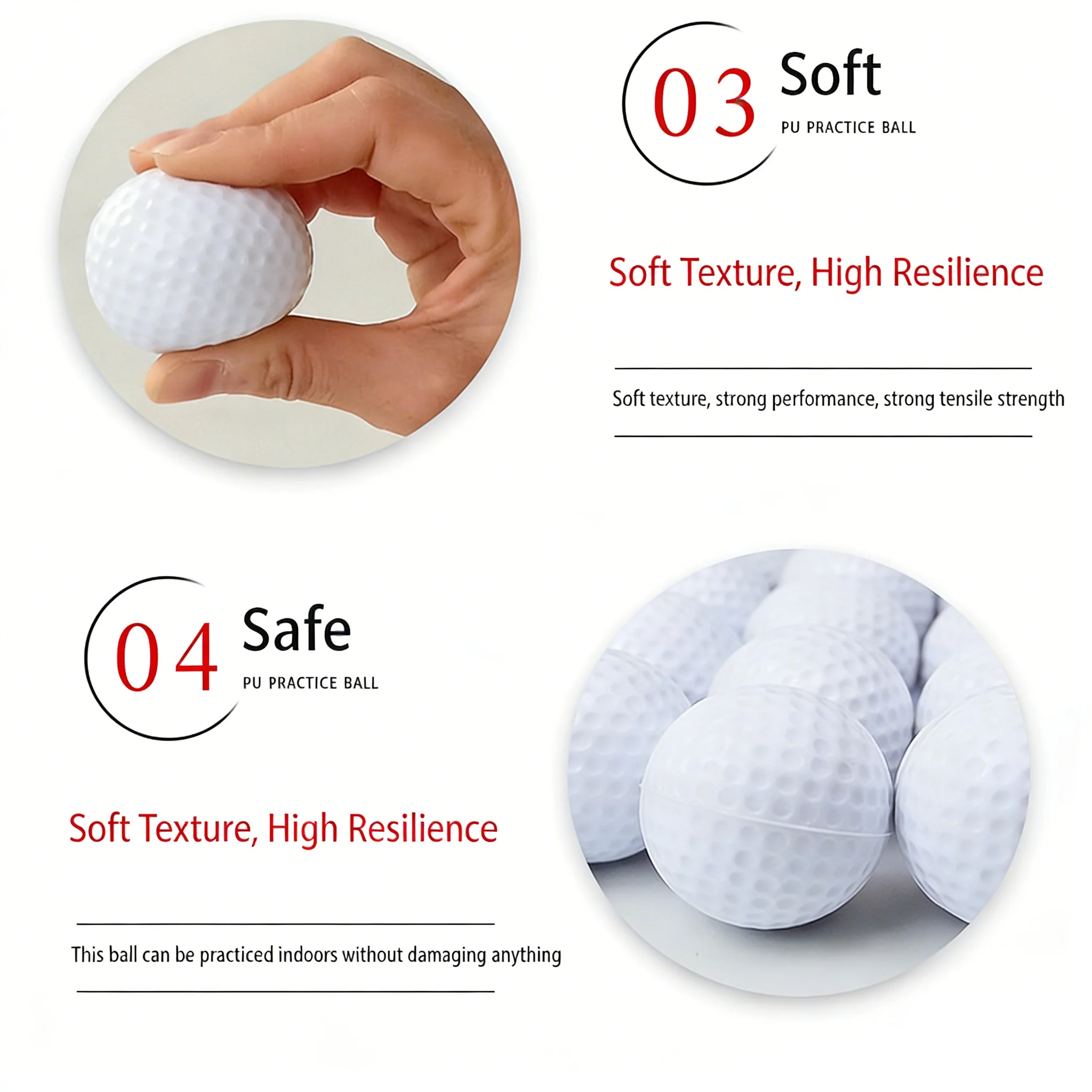 SPP Limited Flight Foam Golf Practice Balls 42mm - Realistic Feel Durable for Backyard Indoor Outdoor Practice - Image 12