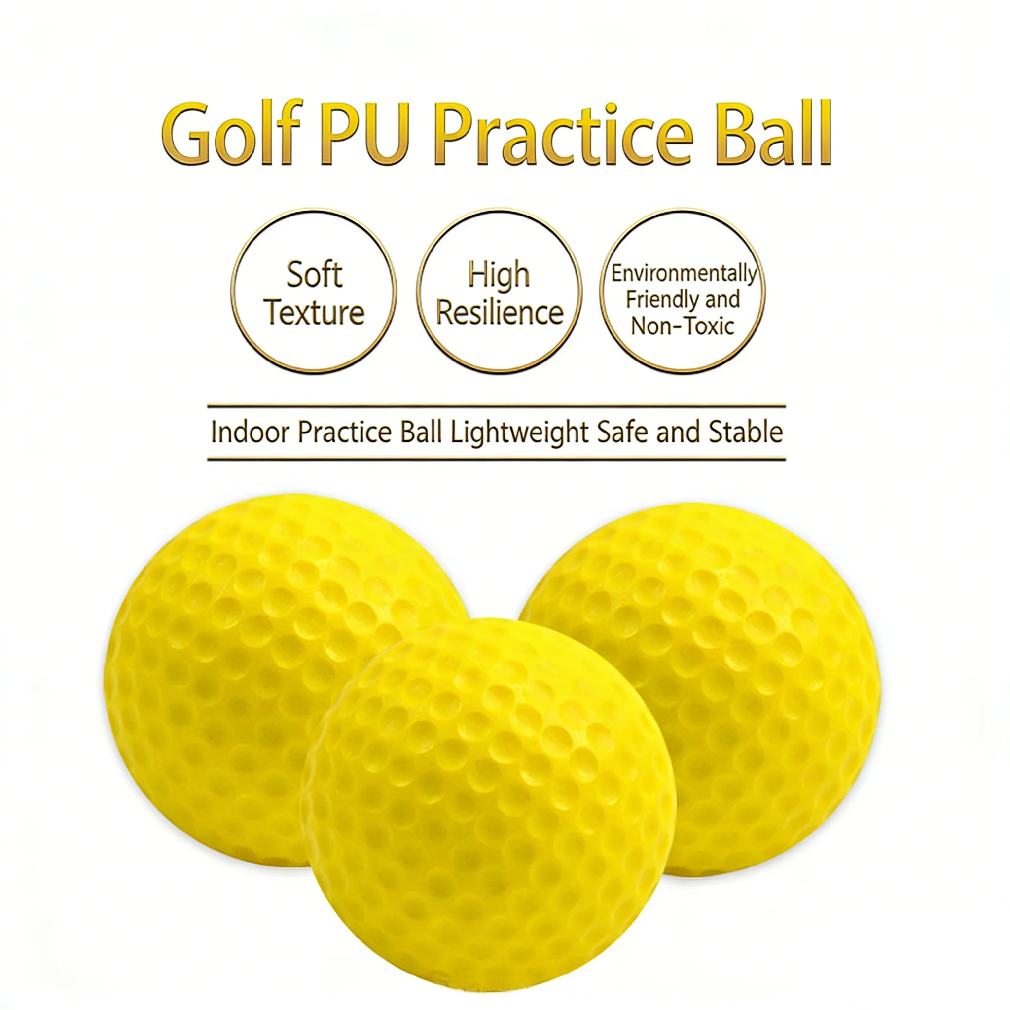 SPP Limited Flight Foam Golf Practice Balls 42mm - Realistic Feel Durable for Backyard Indoor Outdoor Practice - Image 2