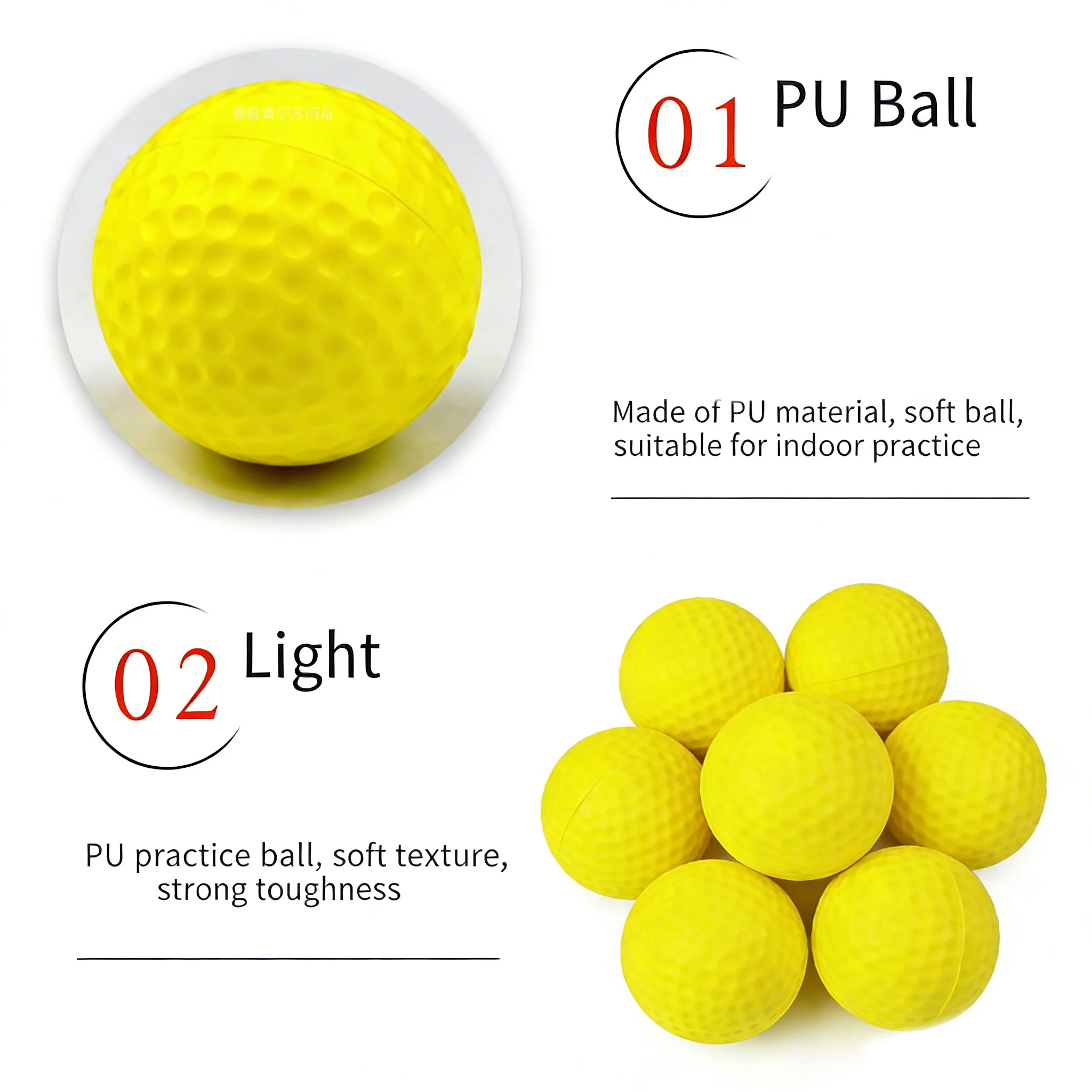SPP Limited Flight Foam Golf Practice Balls 42mm - Realistic Feel Durable for Backyard Indoor Outdoor Practice - Image 3