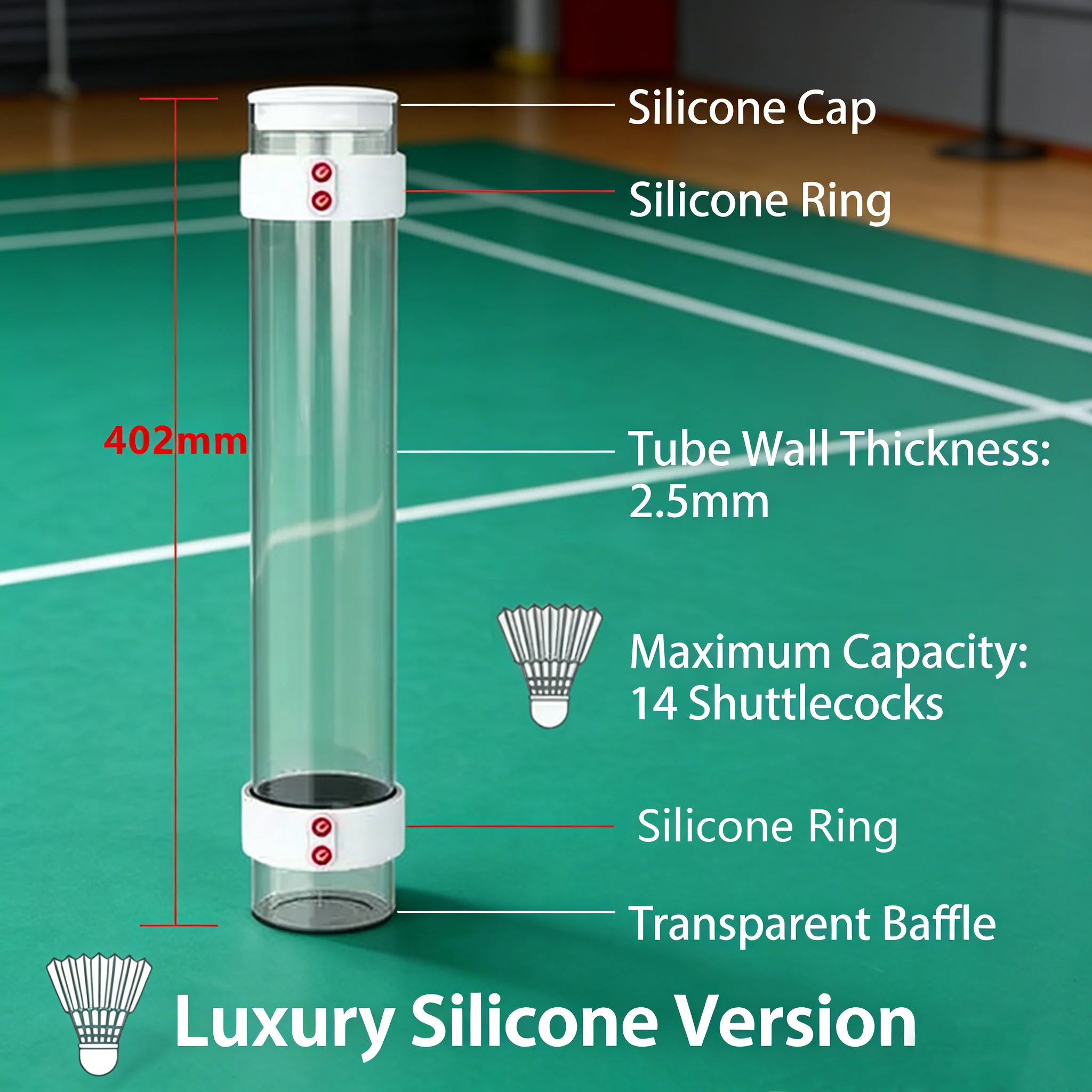 SP x SPORT SPP Magnetic Badminton Shuttlecock Holder Tube - Portable & Secure Shuttlecock Organizer for Backyard, PE - Image 2