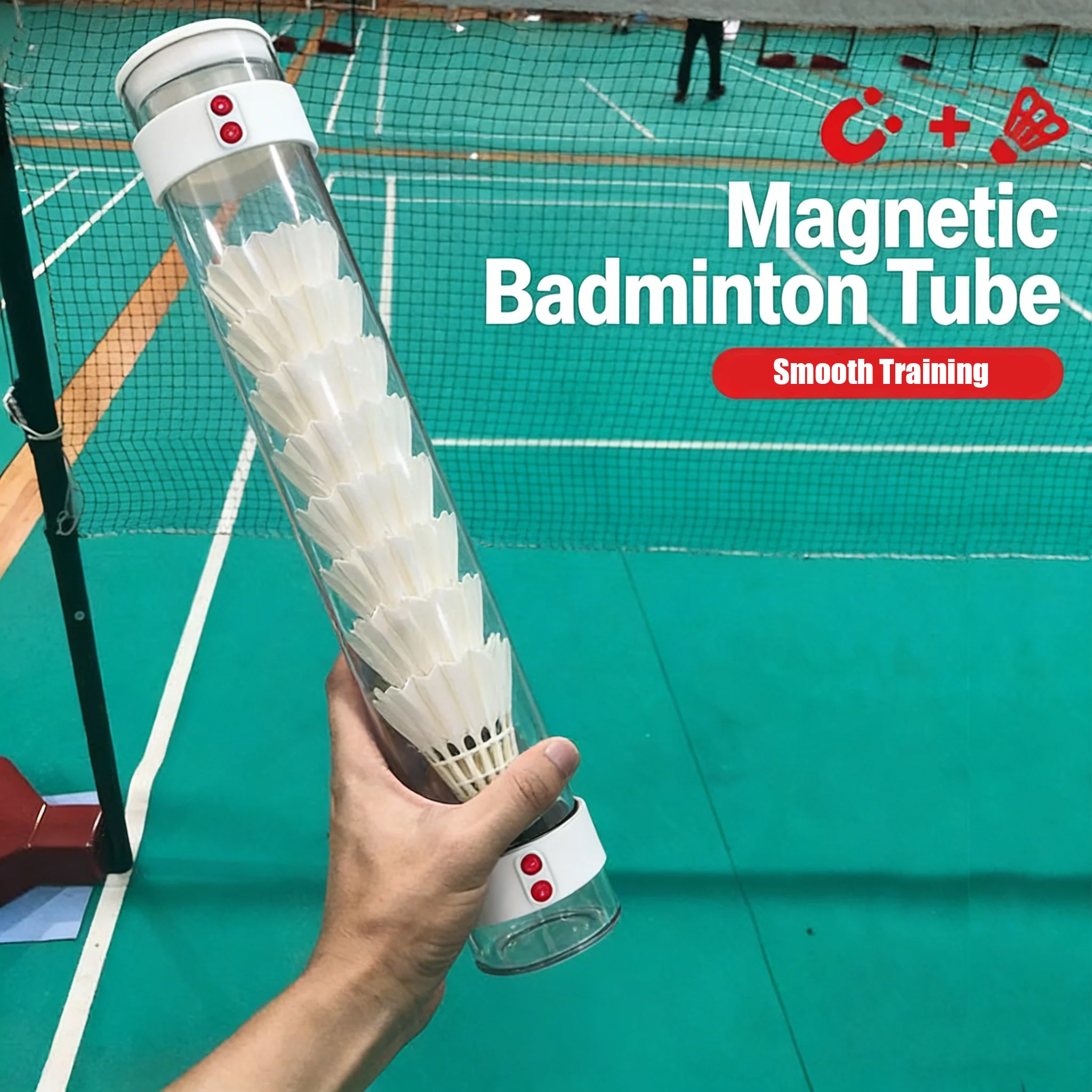 SP x SPORT SPP Magnetic Badminton Shuttlecock Holder Tube - Portable & Secure Shuttlecock Organizer for Backyard, PE - Image 6