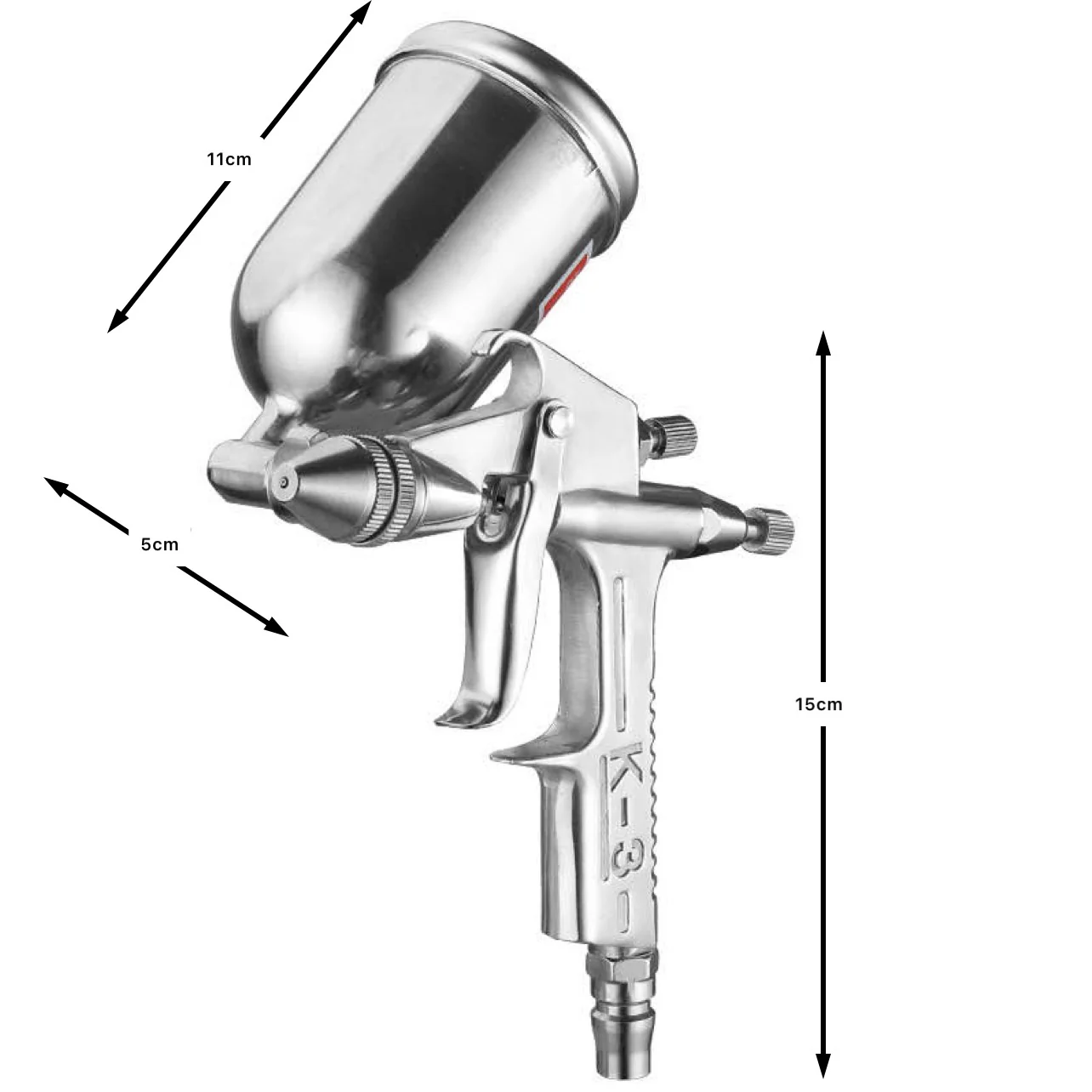 Mini Air Spray Gun – Aluminum, 0.5mm Nozzle, 125ml, Car Paint Repair, Model K3 - Image 4