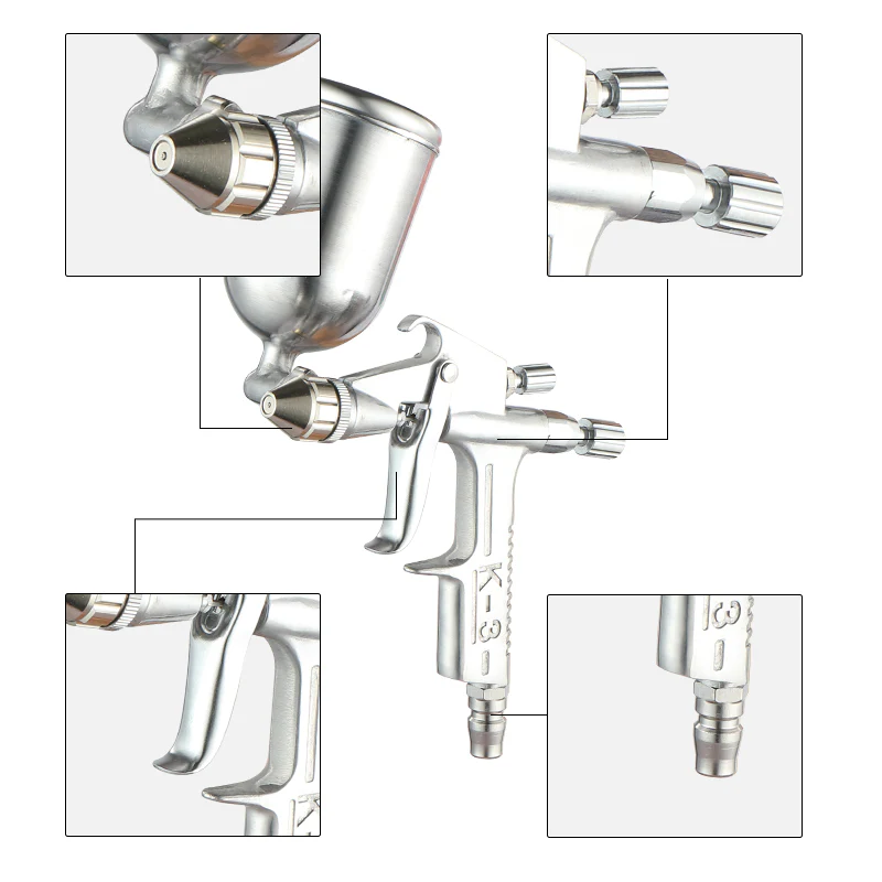 Mini Air Spray Gun – Aluminum, 0.5mm Nozzle, 125ml, Car Paint Repair, Model K3 - Image 8