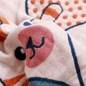 Cartoon Pure Cotton Gauze Quilt – 100% Cotton, Soft, Breathable, Sweat-Absorbing Nap Blanket - Image 4
