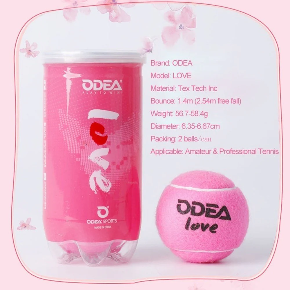 ODEA Love Pink Gift Tennis Balls ( 2pcs/Can) - Image 2