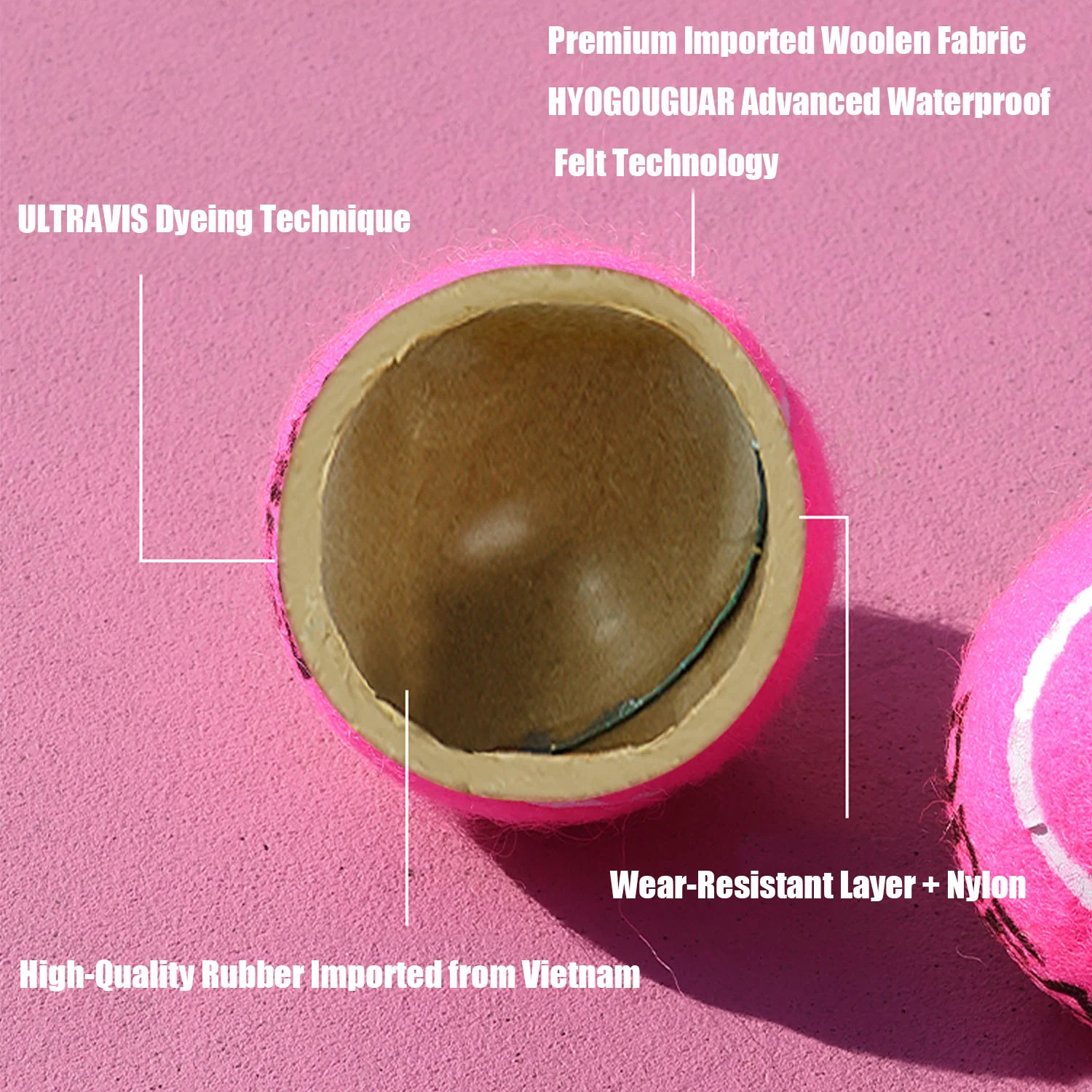 ODEA Love Pink Gift Tennis Balls ( 2pcs/Can) - Image 3