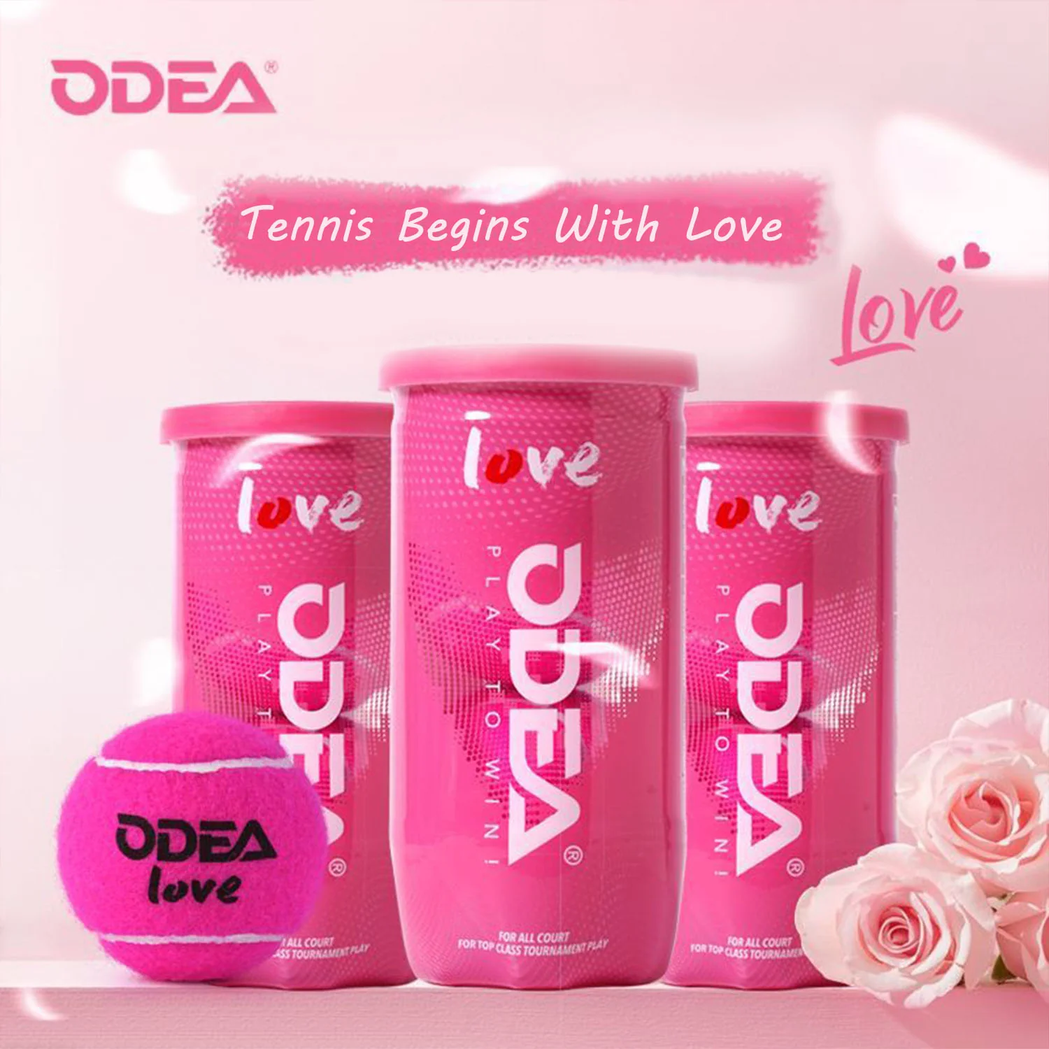 ODEA Love Pink Gift Tennis Balls ( 2pcs/Can) - Image 4