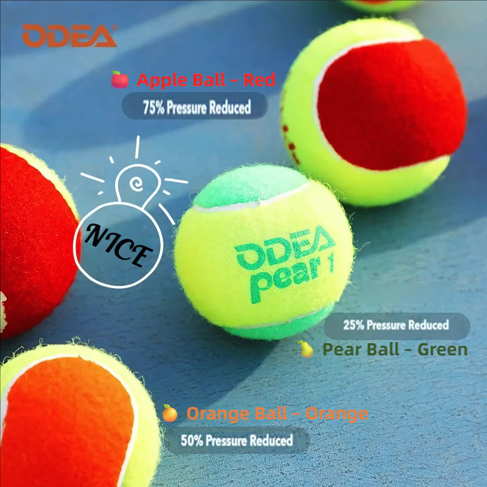 ODEA Stage 1 Green 48 PCS Children Beginners Tennis Balls Low Compression Slower Speed - Image 12