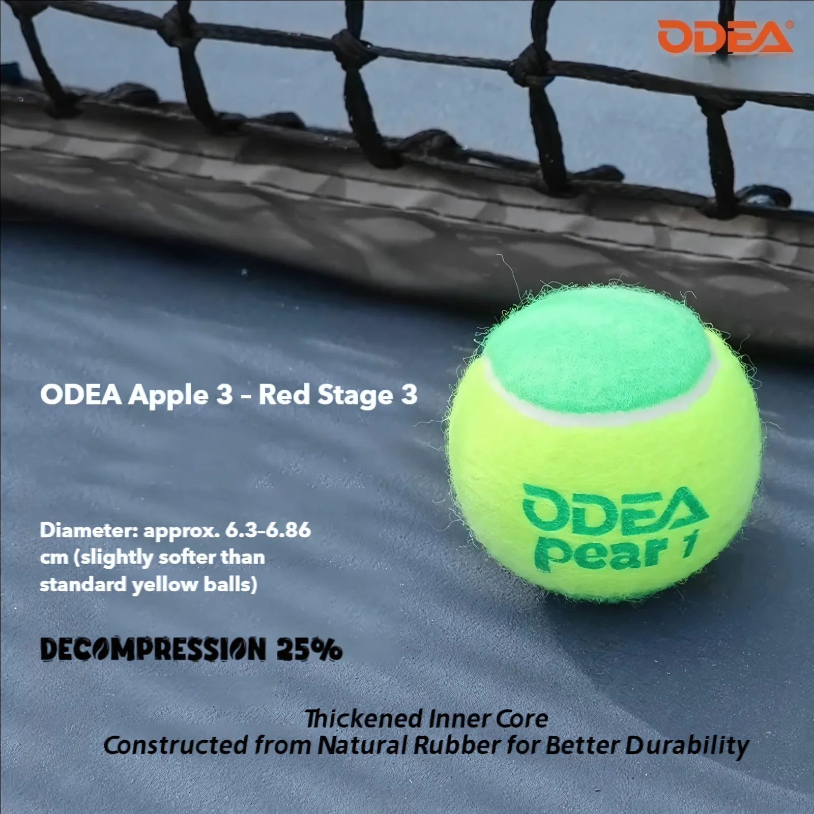 ODEA Stage 1 Green 48 PCS Children Beginners Tennis Balls Low Compression Slower Speed - Image 2