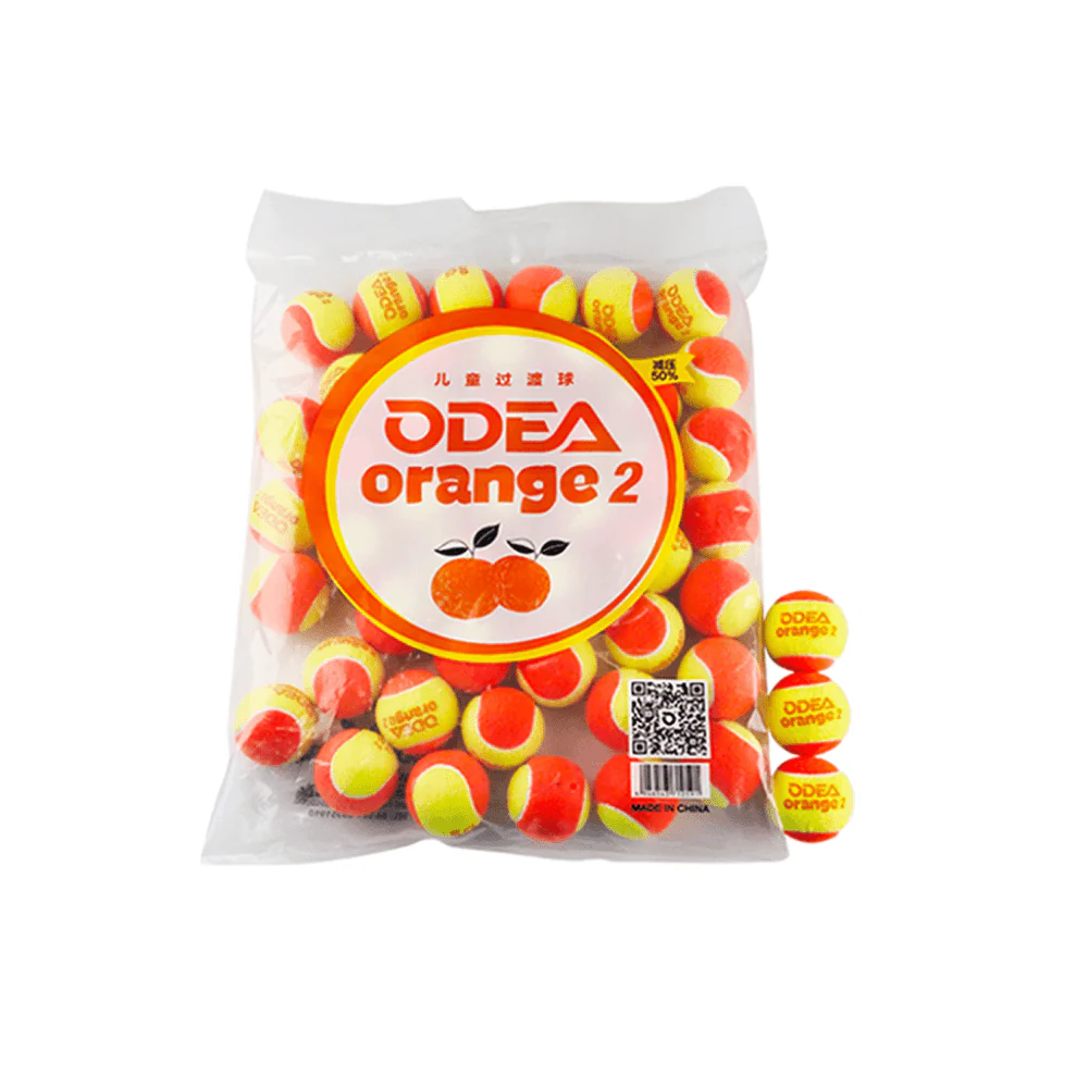 ODEA Stage 2 ORANGE 48 PCS Children Beginners Tennis Balls Low Compression Slower Speed