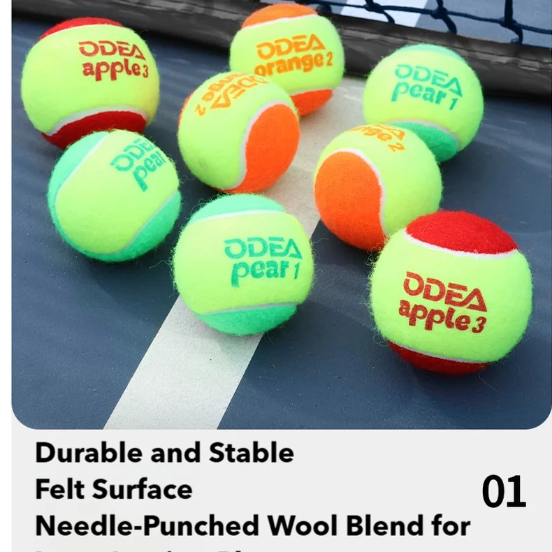 ODEA Stage 2 ORANGE 48 PCS Children Beginners Tennis Balls Low Compression Slower Speed - Image 19