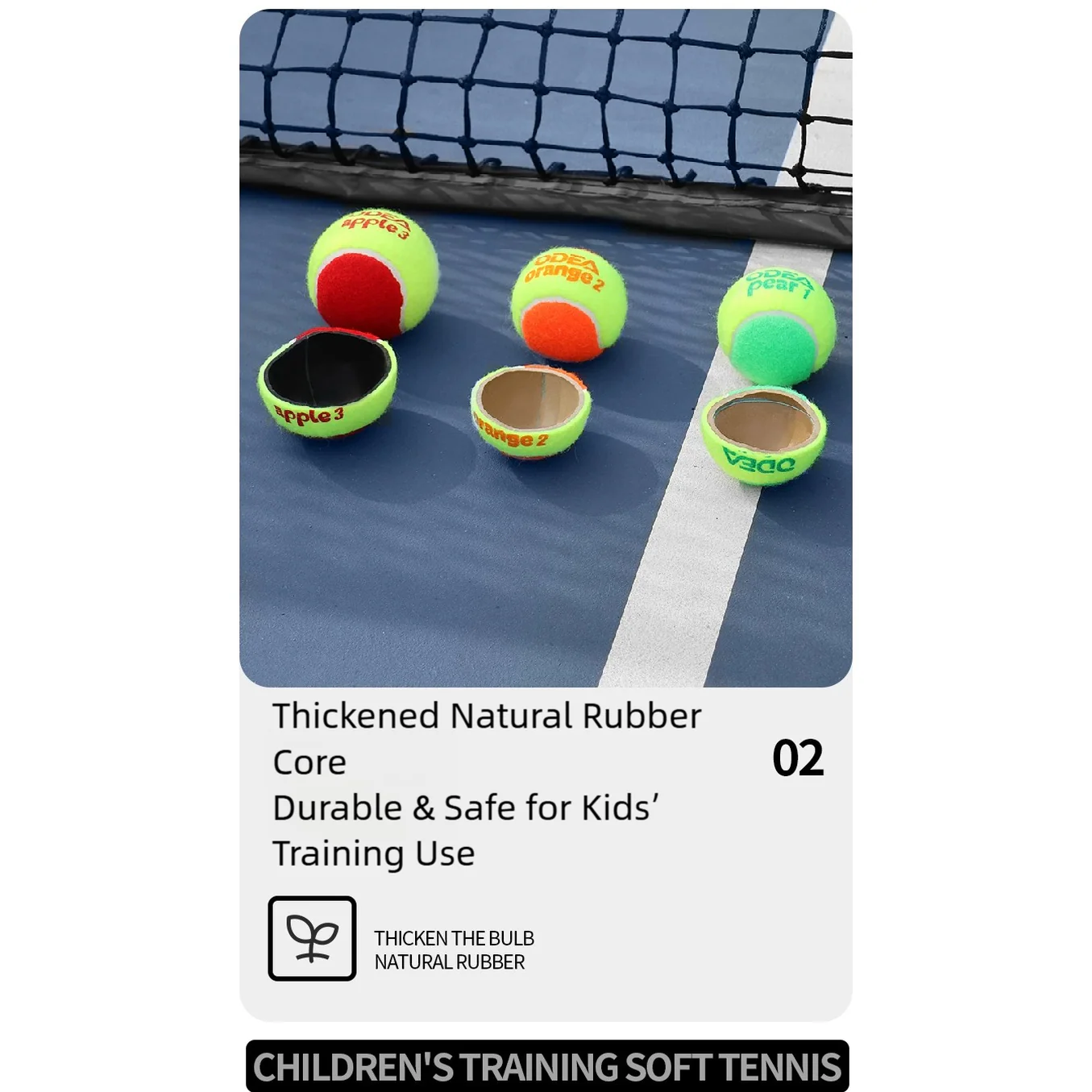 ODEA Stage 2 ORANGE 48 PCS Children Beginners Tennis Balls Low Compression Slower Speed - Image 20