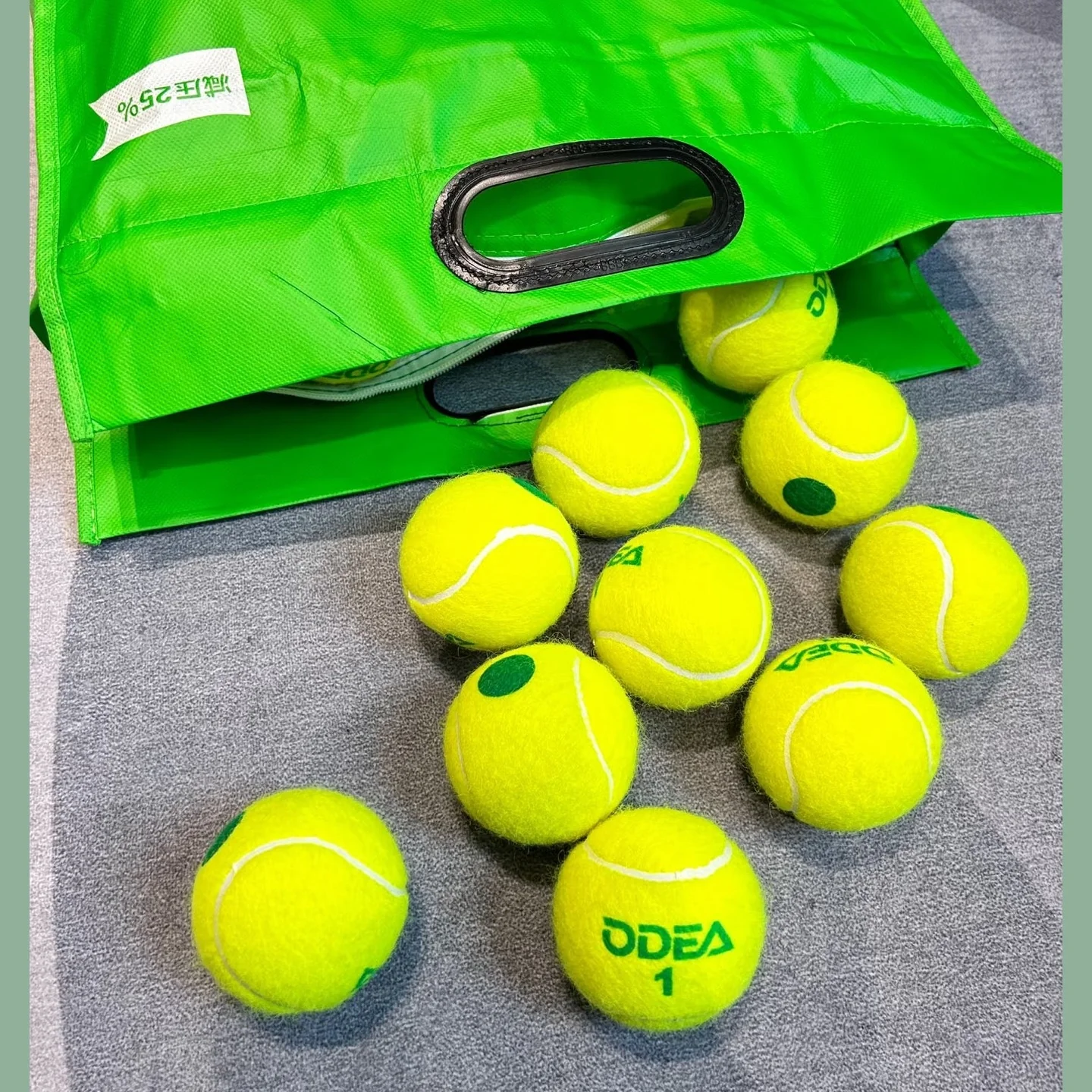ODEA Stage 1 Green Point Tennis Balls – Low Compression Kids Tennis Balls (60 pcs) - Image 2