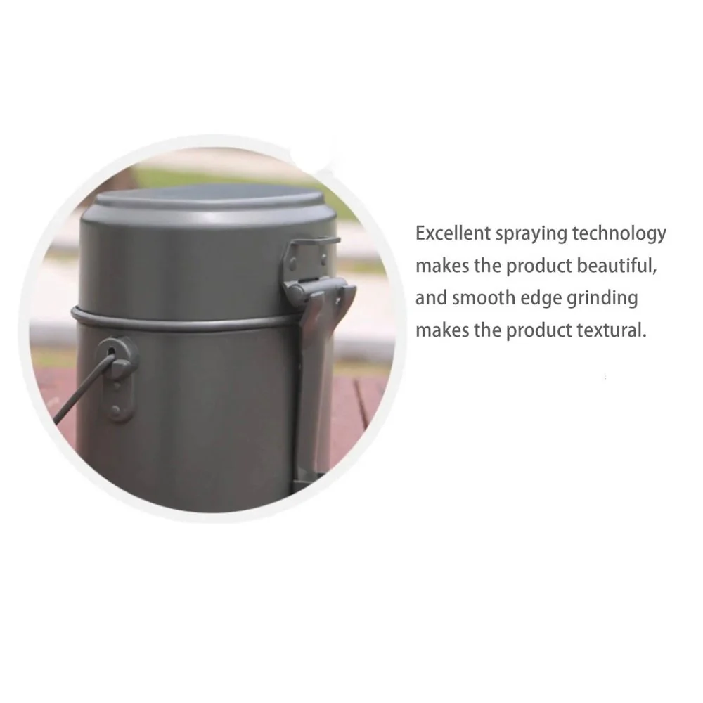 Outdoor Portable Cooking Camping Hiking Cookware Set Army Mess Kit Military Cook - Image 8