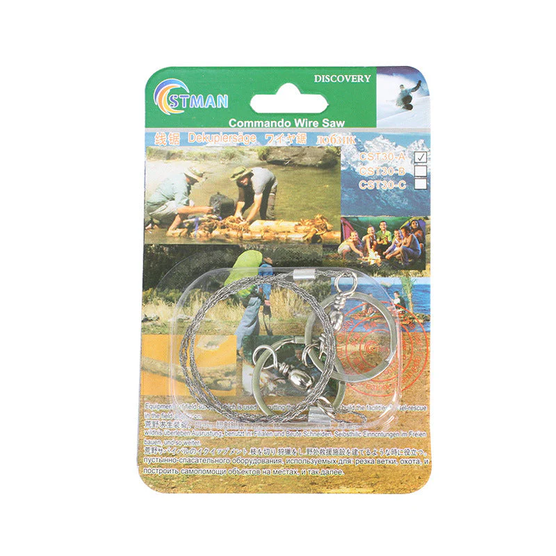 Portable Loop Survival Wire Saw - 4-Strand Steel Chain Saw for Outdoor Emergency (OPP Packaged) - Image 9
