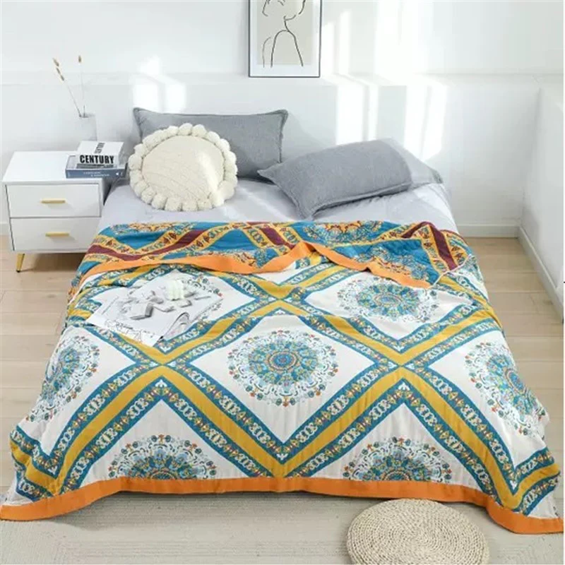 Pure Cotton Towel Quilt - All-Cotton Gauze Quilt, Nap Blanket, Sofa Blanket - Image 5