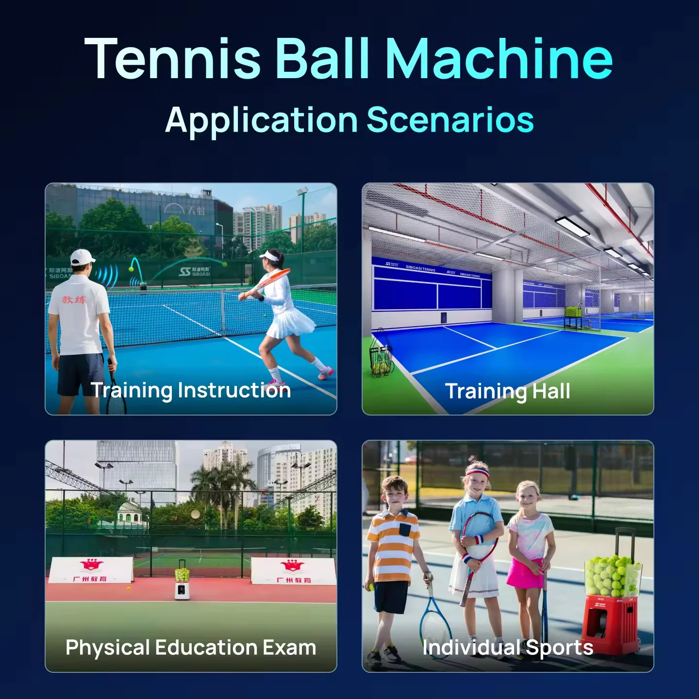 SIBOASI Portable Tennis Ball Machine Intelligent Voice Control with Remote Rubber Ball Thrower T7Pro - Image 5