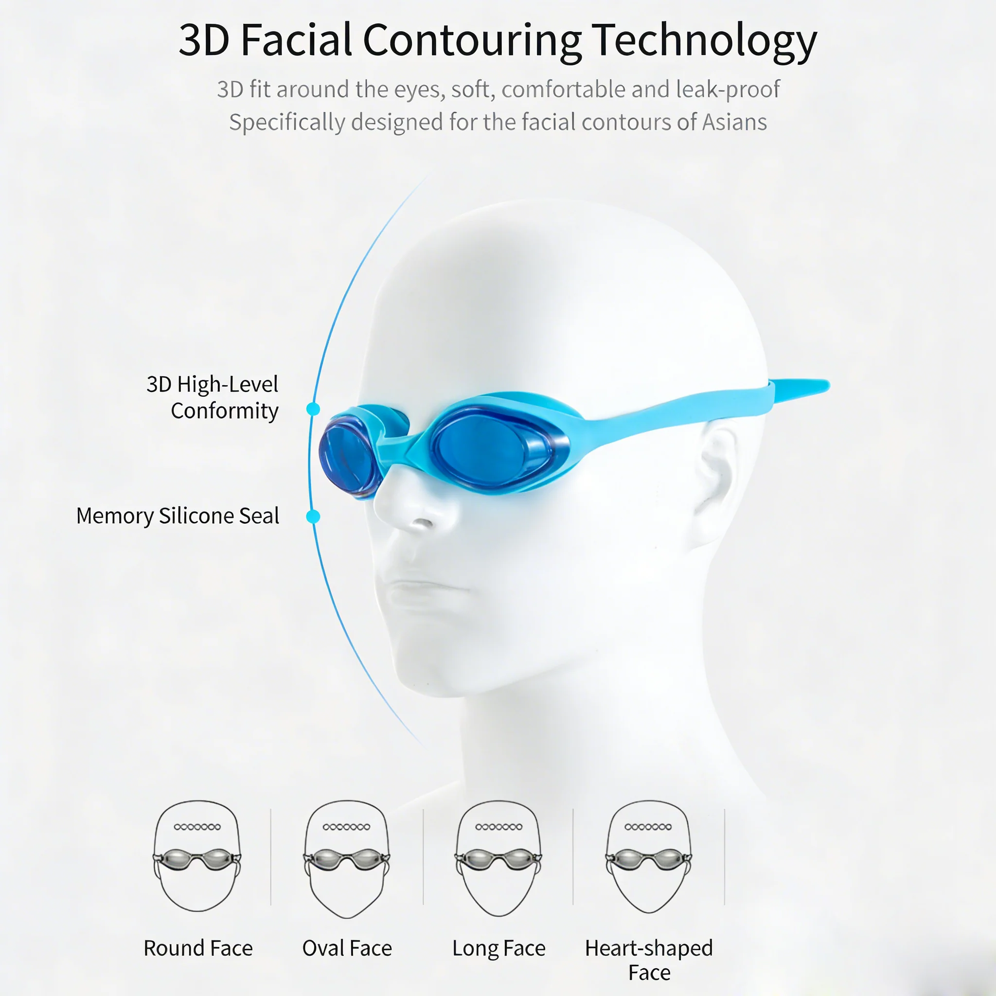 SPP Professional Anti-Fog Swim Goggles, Soft Silicone Nose Bridge, Waterproof, Clear View for Juniors G6200 - Image 3
