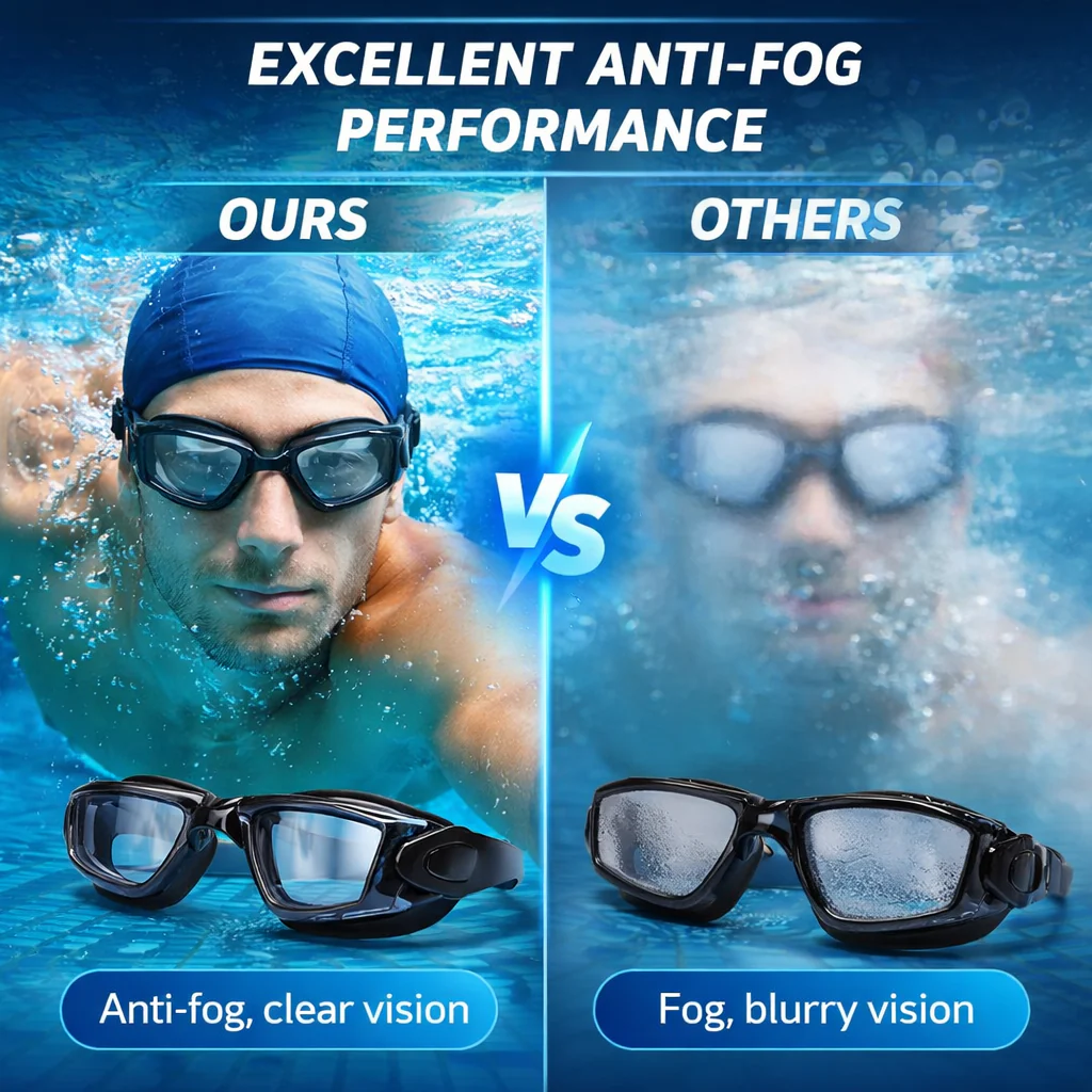 SPP Adult Swimming Goggles with Optical Lens for nearsightedness, HD Anti-Fog PC Lens Anti-UV Anti-Glare Waterproof Durable G3200P - Image 2