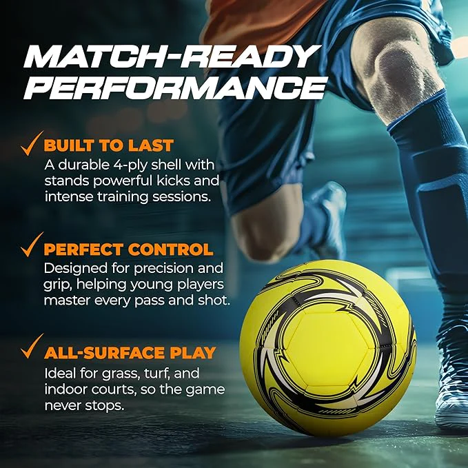 SPP Soccer Ball Size 5 Train Match Football Non-Slip Football Game Indoor and Outdoor - Image 3