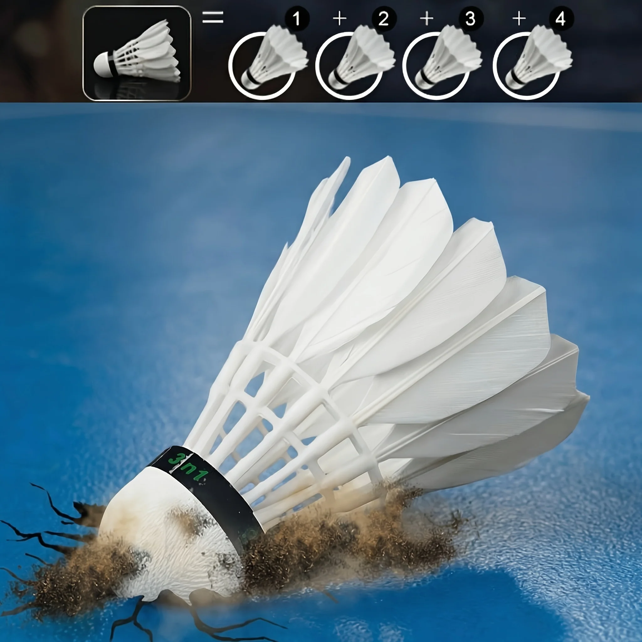 SPPHONEIX D1 Badminton Shuttlecocks Goose Feather 12 Pcs Professional 3 In 1 - Image 5
