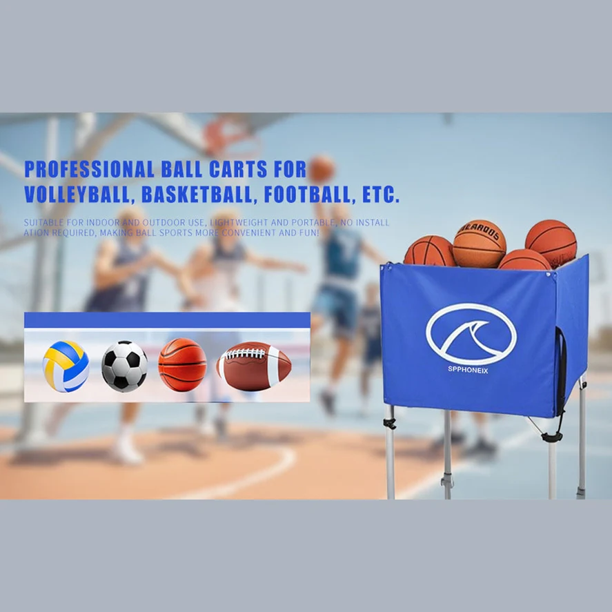 SPPHONEIX Portable Cart with Wheels Volleyball basketball football Ball Storage Indoor Outdoor - Image 11