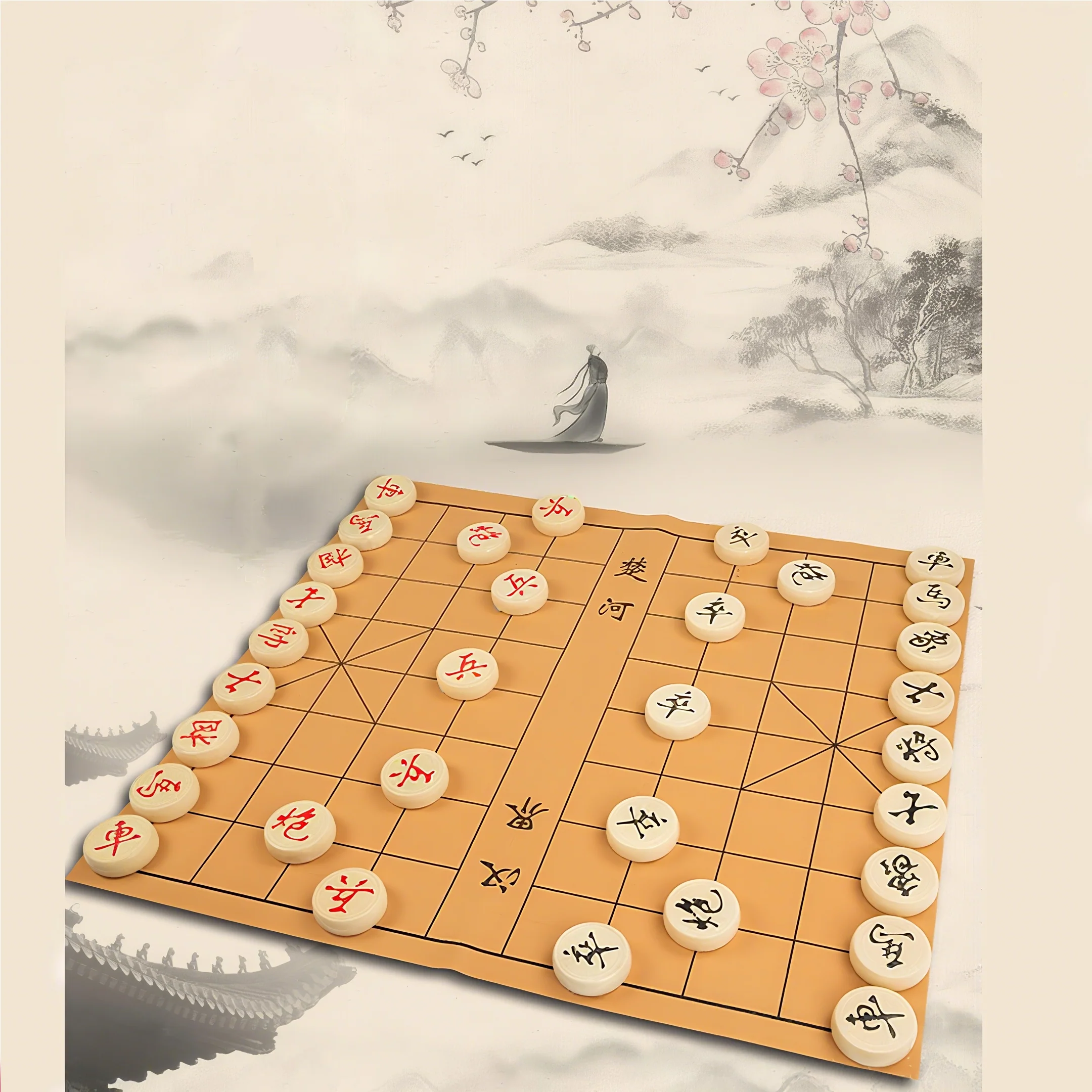SPPHONEIX Wooden Chinese Chess Xiangqi Set for Board Game Traditional Game Travel Game - Image 2