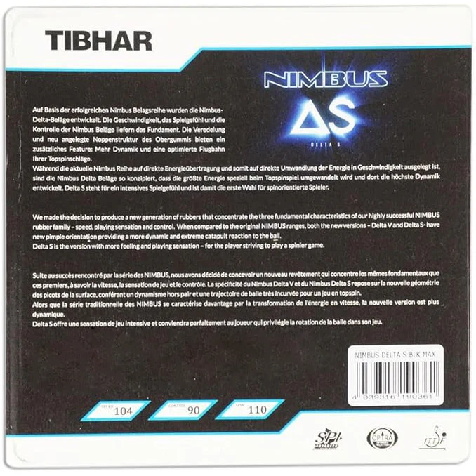Tibhar Nimbus Delta V S Table Tennis Rubber - Max - Image 2