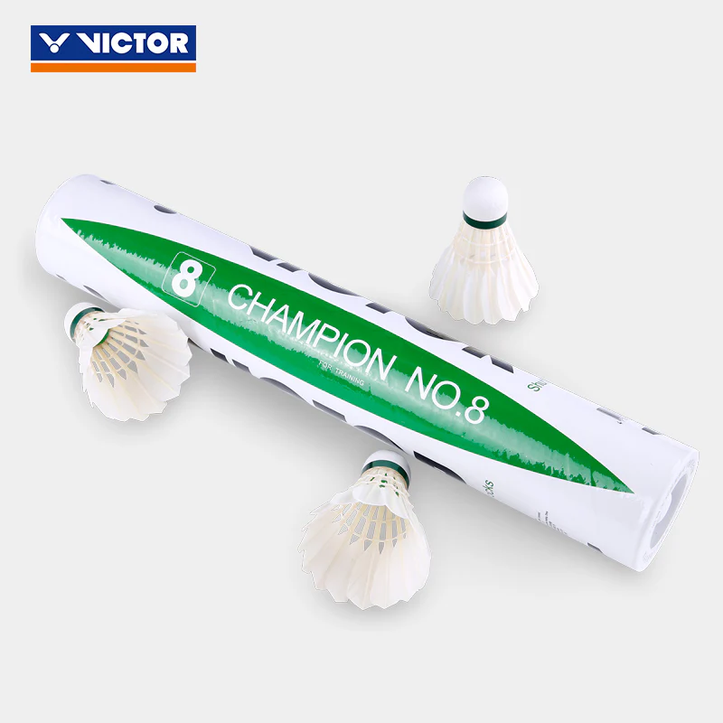 VICTOR 12 PCS Champion No.8 Duck Feather Badminton Shuttlecock - Image 3