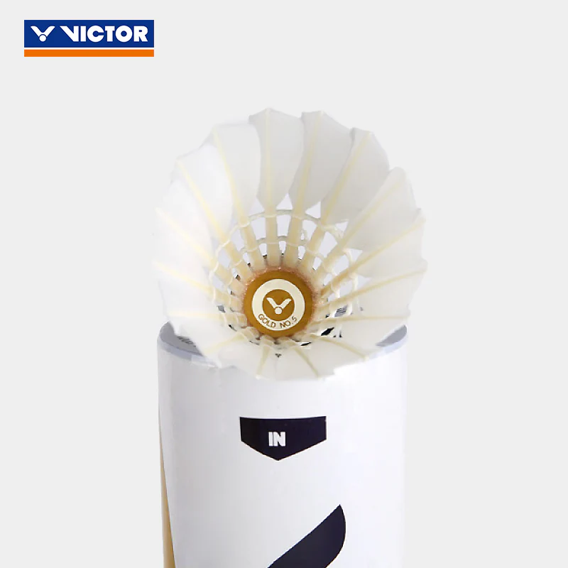 VICTOR 12 PCS Gold No.5 Duck Feather Badminton Shuttlecock - Image 2