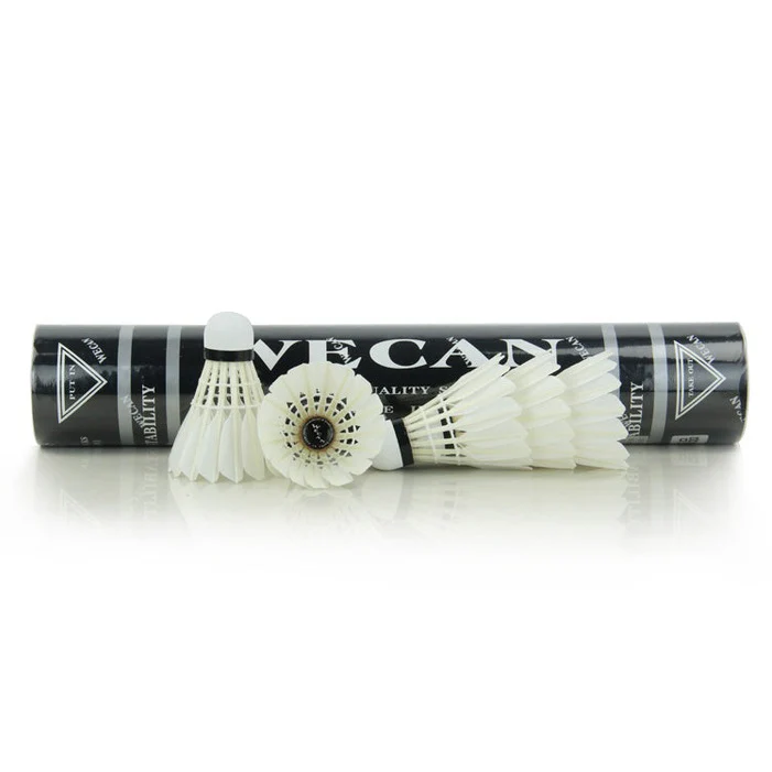 WECAN 12 PCS Black Badminton Duck Feather Badminton Shuttlecock - Image 3