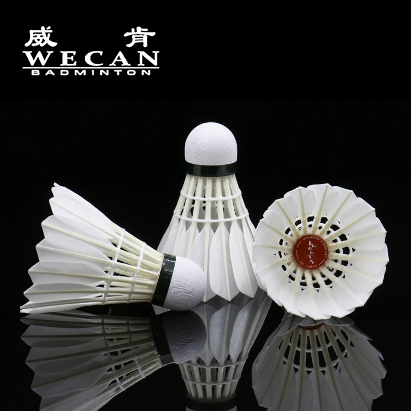 WECAN 12 PCS Gold Badminton Duck Feather Badminton Shuttlecock - Image 3