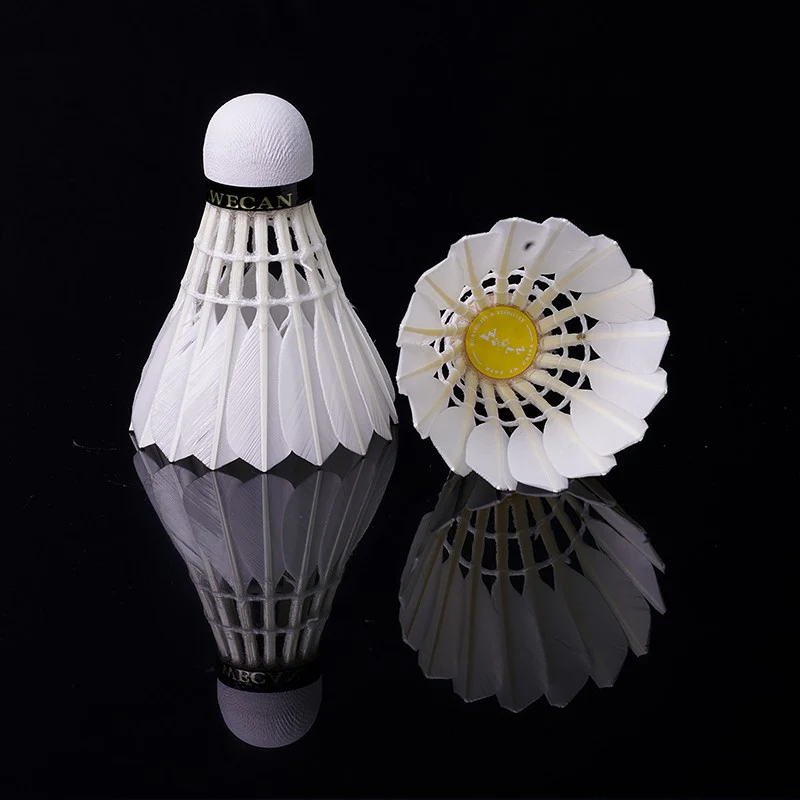 WECAN 12 PCS Yellow Badminton Duck Feather Badminton Shuttlecock - Image 2