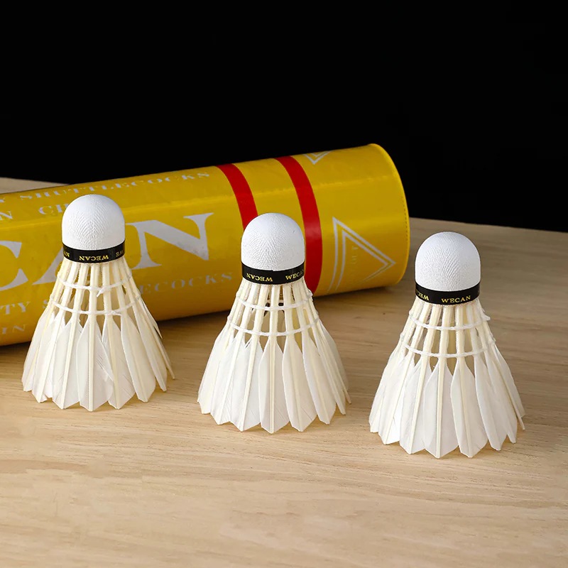 WECAN 12 PCS Yellow Badminton Duck Feather Badminton Shuttlecock - Image 3
