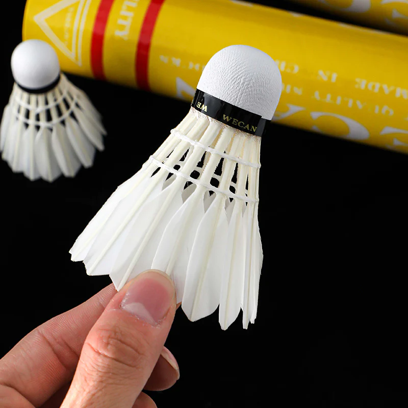 WECAN 12 PCS Yellow Badminton Duck Feather Badminton Shuttlecock - Image 4