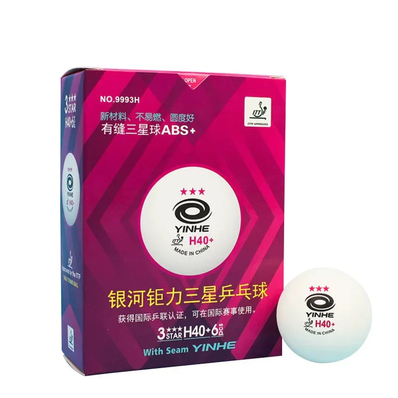 YINHE 3 Star H40+ Table Tennis Ball 9993H (Pink) With Seam ITTF Approved - Image 2