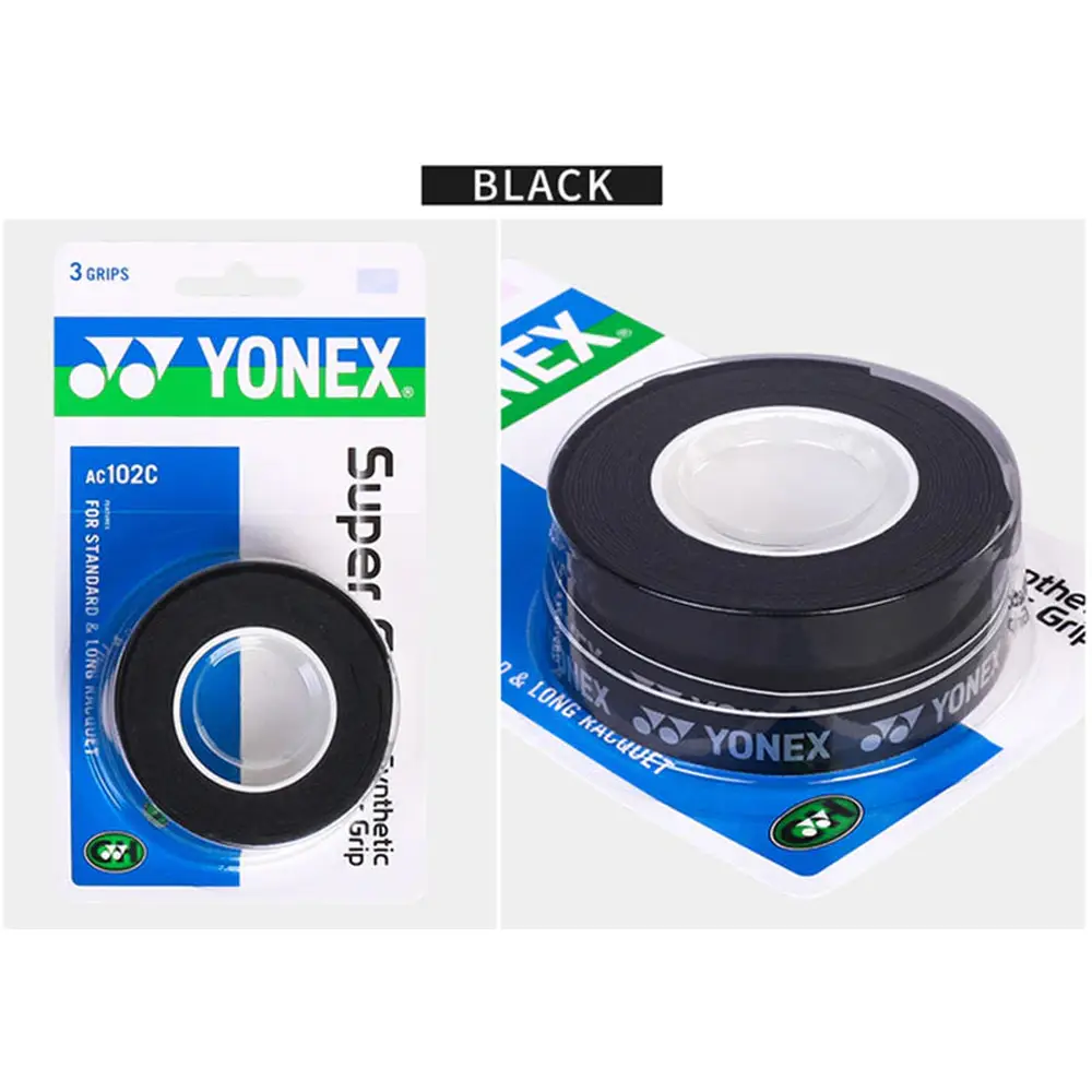 YONEX Super Grap AC102C/EX Over Grip Tape (3 Pack) - BLACK - Image 9