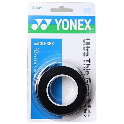 YONEX AC130-3EX Ultra Thin Grap (3 wraps) synthetic Over Grip - BLACK - Image 4
